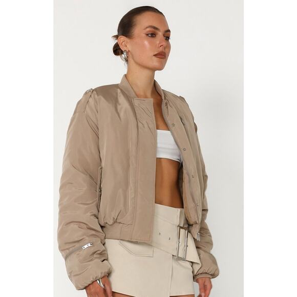 BY.DYLN Kai Bomber Jacket in Mushroom. Size M. - Picture 3 of 10